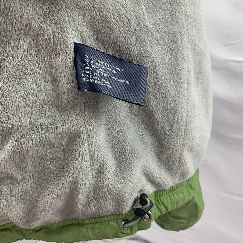 St. John’s Bay Green Nylon Jacket Coat Plush Fuzzy‎ Lining Zip Up Hooded S